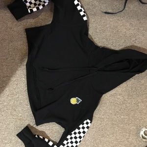 Edgy cropped sweatshirt!